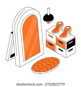 Eine farbige Designgrafik des Eitelkeitsbereichs