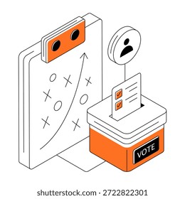 Um desenho colorido ilustrando a estratégia de votação