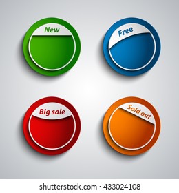 Colored design label sticker for shopping template