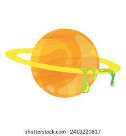 Colored detailed planet icon Vector illustration
