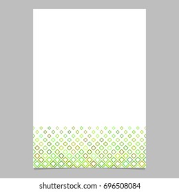 Colored diagonal square pattern page background template - vector graphic from squares in green tones for flyers, cards