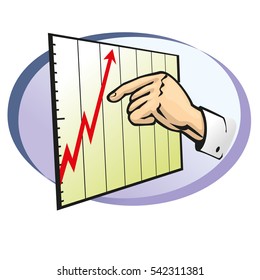 Colored diagram  and hand