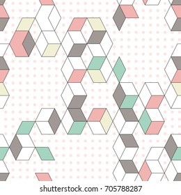Colored diamond shapes, seamless pattern, vector background