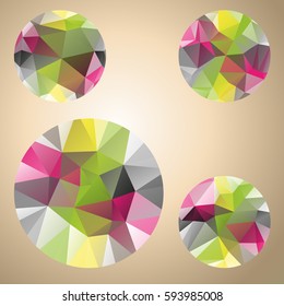 colored diamonds low poly style