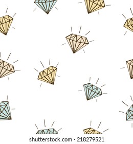 Colored diamonds on a white seamless background