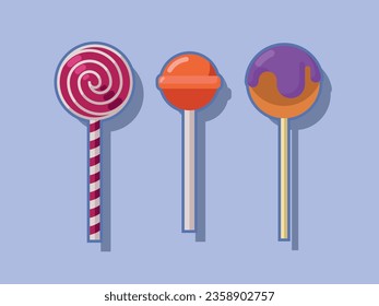 Colored different sweets. Vector illustration.