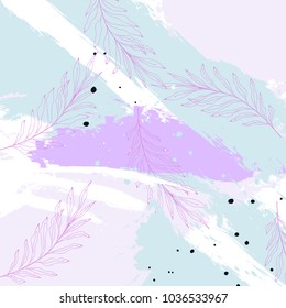 Colored with different violet brush strokes texture. Abstract pastel pattern. Universal bright background for greeting cards, invitations. Had drawn ink and marker watercolor texture