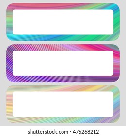 Colored digital art horizontal rounded banner set