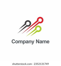Colored digital media fast dot company logo vector image
