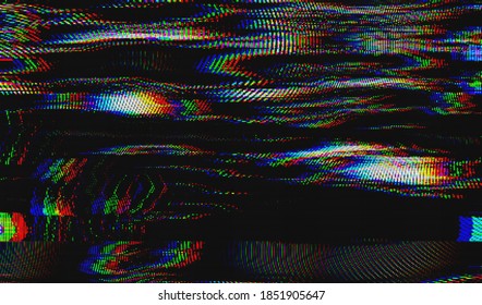 Colored digital noise. Abstract background pixel glitch texture. TV interference. Vector illustration.