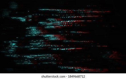 Colored digital noise. Broken video image distortion interference. Vector illustration.