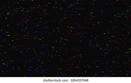 Ruido digital de color en un fondo oscuro. Fondo de textura de brillo abstracto. Ilustración vectorial.