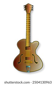 colored digital semi-acoustic guitar art