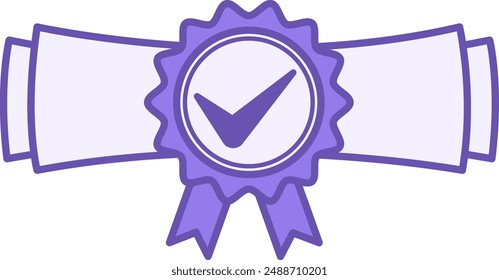 Colored Diploma Icon. Vector Icon of University, College, or School Graduate Diploma. Education Concept