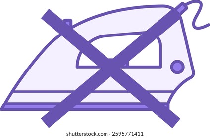 Colored Do Not Iron Icon. Vector Illustration. Textile Care, Laundry, Delicate Fabric. Sticker, Label. Material Characteristics Concept
