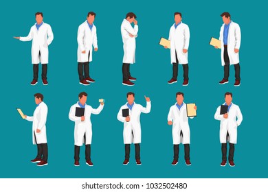 conjunto de médicos coloreados