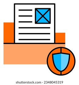 colored document icon with an envelope