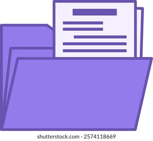 Colored Document Icon. Vector Icon. Open Document Folder. Office Concept