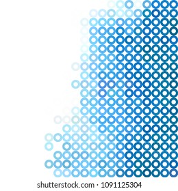 Colored donuts background. Abstract bubbles. Chaotic circles or dots. Colorful rings. Geometric style. 