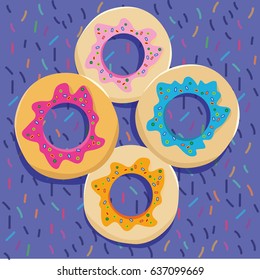 Colored donuts set