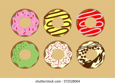 colored donuts vector