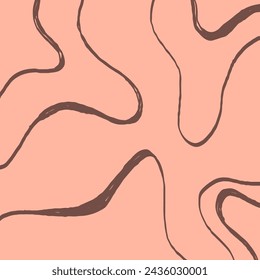 Colored doodle Decorative texture with tangled curved lines. Scrawl squiggly pastel print. Creative abstract art background collection for children or festive celebration design.