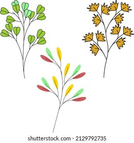 colored doodle flower flat illustration