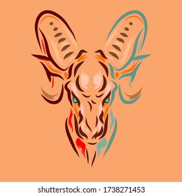 Colored doodle ram head logo