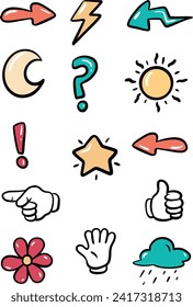 Colored doodle vector icon, unique and simple design