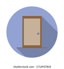 colored door long shadow icon. Simple color vector of web icons for ui and ux, website or mobile application