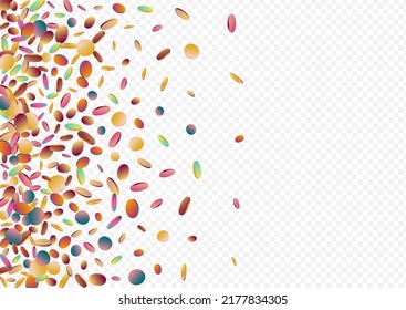 Colored Dot Abstract Transparent Background. Holographic Invitation Round Illustration. Celebrate Wallpaper. Gradient Celebration Design.