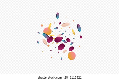 Colored Dot Carnival Purple Background. Rainbow Celebrate Rain Card. Celebration Background. Hologram Carnaval Backdrop.