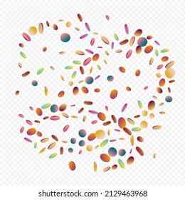 Colored Dot Transparent Transparent Background. Gradient Celebration Circle Invitation. Flying Wallpaper. Unicorn Carnival Postcard.