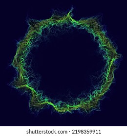 Colored dots arranged in circle. Abstract background. 