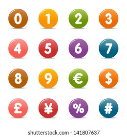 Colored Dots - Numbers & Currency icons