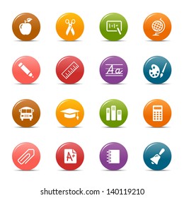 Puntos de color - Iconos escolares y universitarios
