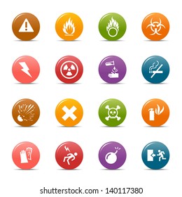 Puntos coloreados: iconos de advertencia y peligro