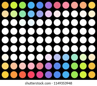 Colored dotted background over black background