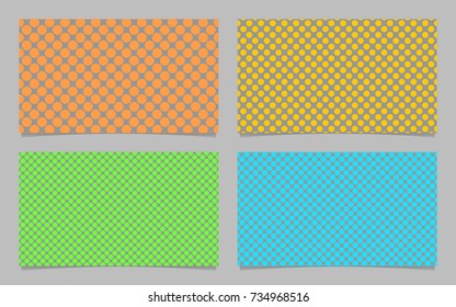 Colored dotted pattern business card background set - vector identity card graphic design