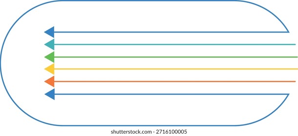 Flechas de colores y dobles con sombras, flechas redondas, círculos empresariales y económicos. FLECHAS DE COLORES	