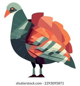Colored dove design over white