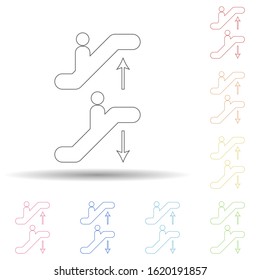 Colored up down sign in multi color style icon. Simple thin line, outline vector of web icons for ui and ux, website or mobile application