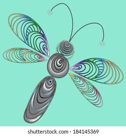 Colored dragonfly.