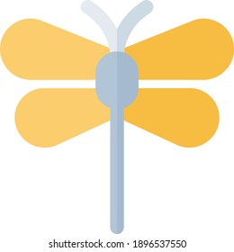 La libélula coloreada sobre fondo blanco aislada. Ilustración del vector