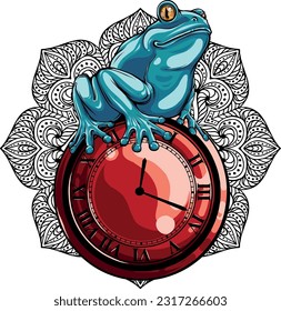 colored draw of frog vector illustration design