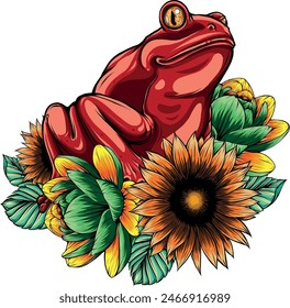 colored draw of frog vector illustration design