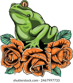 colored draw of frog vector illustration design
