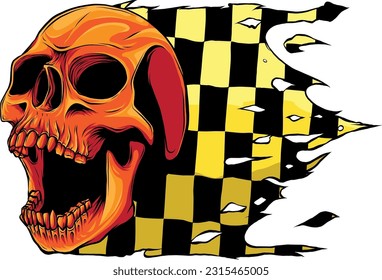 colored draw of human skull vector illustration design