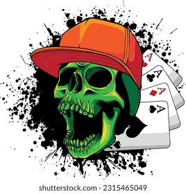 colored draw of human skull vector illustration design