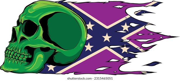colored draw of human skull vector illustration design